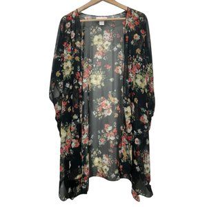 BAND OF GYPSIES | Sheer Floral Kimono Style Cover Up | Size S/M